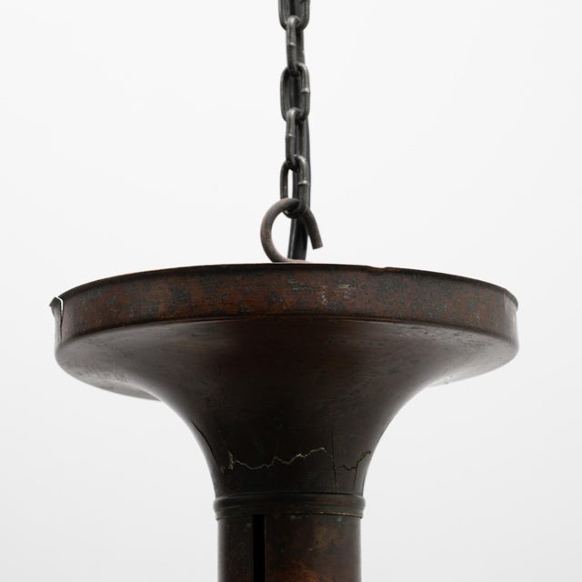 1920s French Copper Industrial Pendant Lamp For Sale - Image 12 of 18
