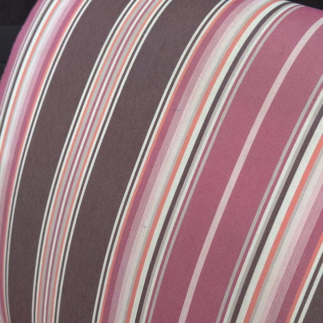 Late 20th Century Vintage Mitchell Gold Striped Slipper Chair For Sale - Image 5 of 13