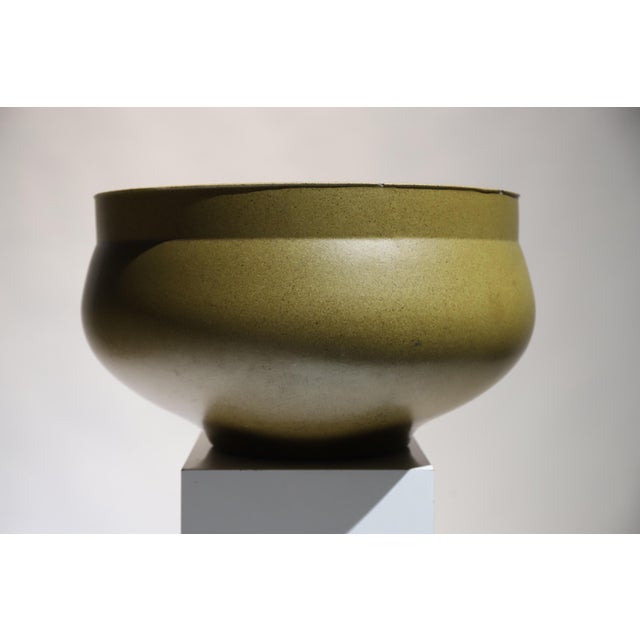A large David Cressey glazed pot or vessel is a stunning work of art that combines form, texture, and color in a...