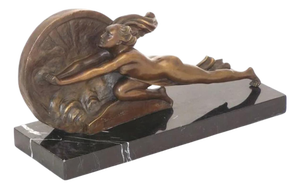 Art Deco Brown Patinated Bronze Figurine