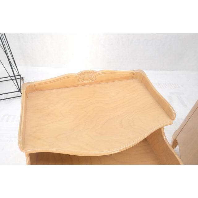 Pair Lattice Doors End Tables Night Stands White Wash Finish French Provincial! For Sale - Image 6 of 16