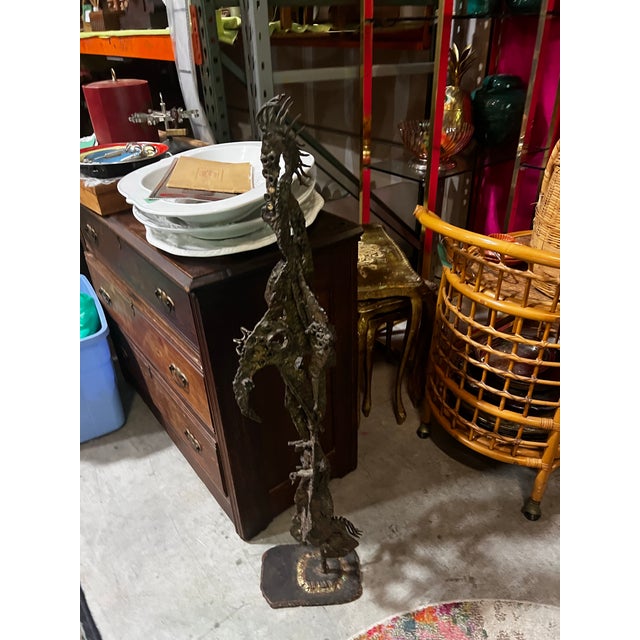Up for consideration is a beautiful vintage large standing brutalist sculpture. This would look lovely in your home and it...