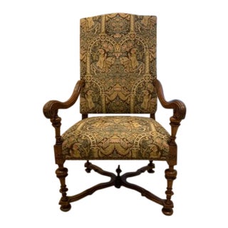 Louis XIV Carved Walnut Fauteuil a La Reine For Sale