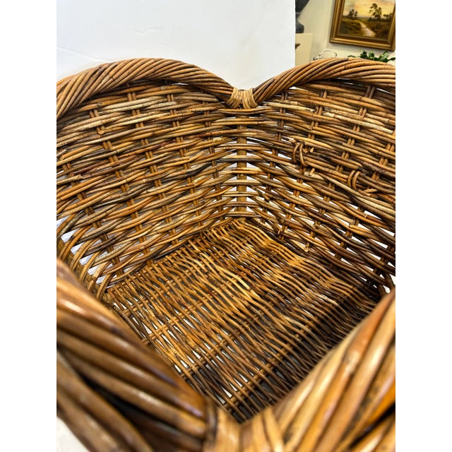 Wood French Country Style Laurel Wicker Basket For Sale - Image 7 of 9