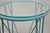 Postmodern Blue Wrought Iron "Skyscraper" Glass Top Pedestal Stand Side Table For Sale - Image 9 of 10