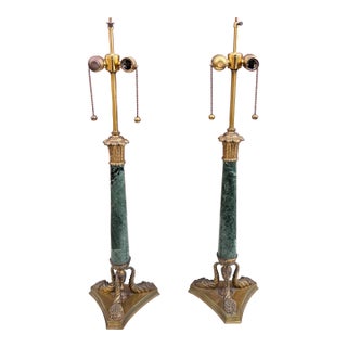 1960s Neoclassical Marble Lamps For Sale