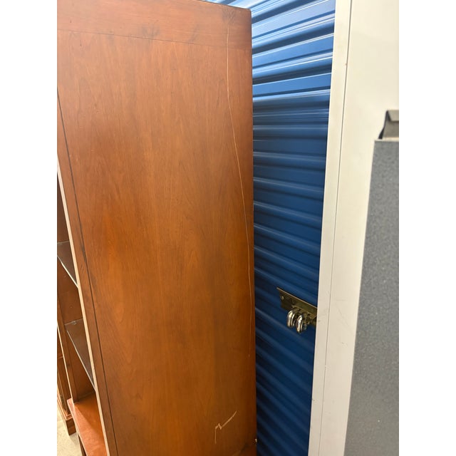 Copper Late 20th Century Solid Cheery Wood Display Cabinet (With Lights Built In), A Pair For Sale - Image 8 of 9