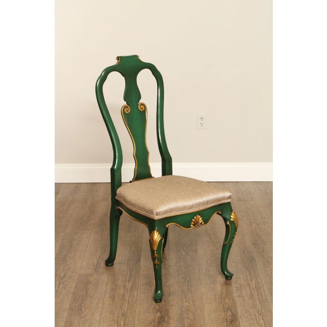 Karges Rococo Style Green and Gold Set of 12 Dining Chairs For Sale - Image 9 of 12