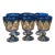 Vintage Bohemian/Venetian Style Hand-Painted Wine Glasses / Goblets - Set of 6 For Sale