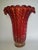 Barovier & Toso Vintage Murano Glass Vase Bullicante Red Gold Attr Barovier Toso For Sale - Image 4 of 17