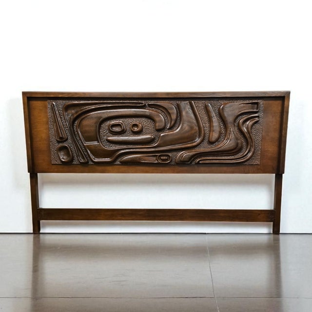 Mid-Century Modern Rare Restored Vintage Pulaski Contour "Witco Oceanic" King Headboard For Sale - Image 3 of 5
