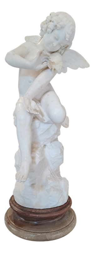 Giuseppe Gambogi, Putto with Butterfly, 1890s, Alabaster