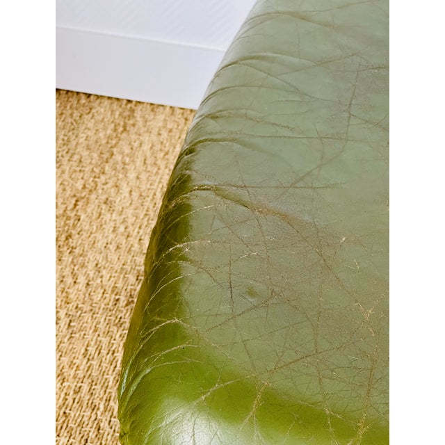 Vintage Scandinavian Modular Sofa in Green Leather and Oak, 1960s, Set of 3 For Sale - Image 15 of 18