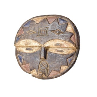 Early 20th Century Teke Painted Wood Mask For Sale