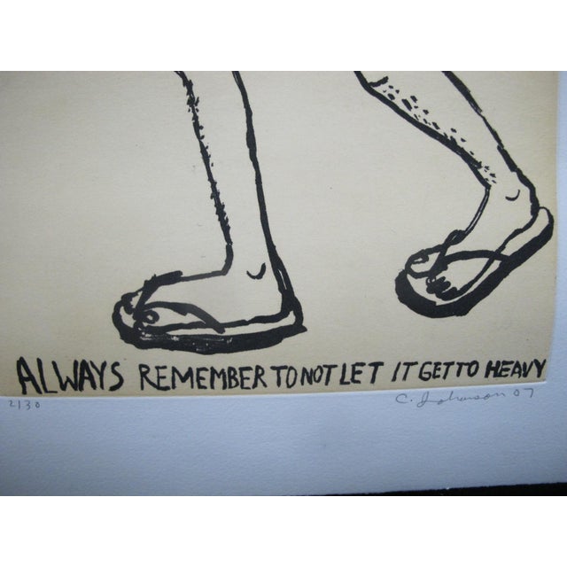 Contemporary Chris Johanson Signed Aquatint Print Perceptions #4 Not Let It Get to Heavy For Sale - Image 3 of 7