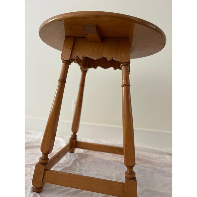 Charming English side table with timeless scroll accent. Wood details are beautiful. Perfect for next to a sofa, accent...