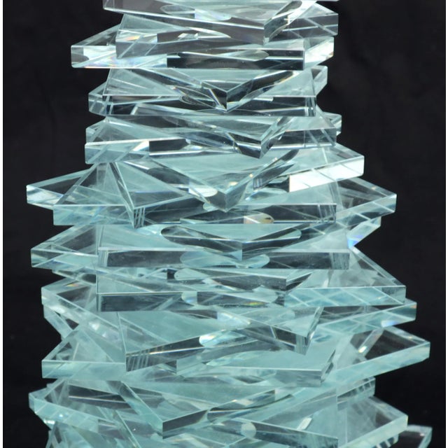 Mid 20th Century Stack of Cut Glass Base Round Top Side Coffee Table Arts & Crafts For Sale - Image 10 of 12