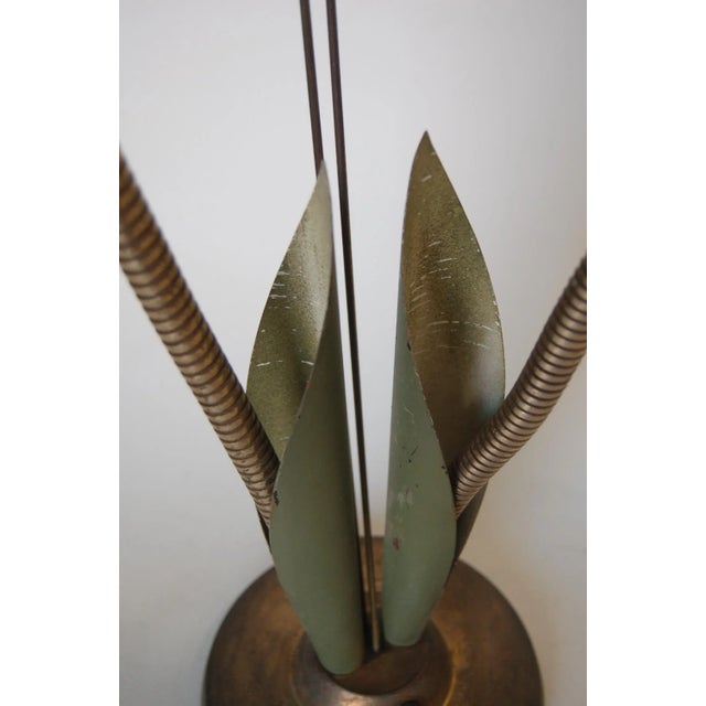 1950s Green Enamel Double Gooseneck Adjustable Calla Lily Desk Lamp. For Sale - Image 5 of 7