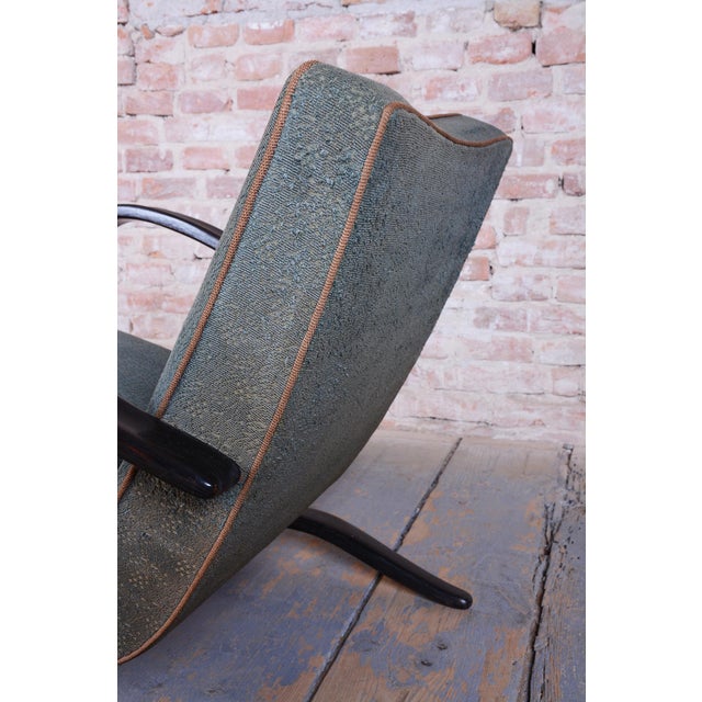 Brown Czech Art Deco H-269 Lounge Chair attributed to J. Halabala for Up Závody, 1930s For Sale - Image 8 of 15