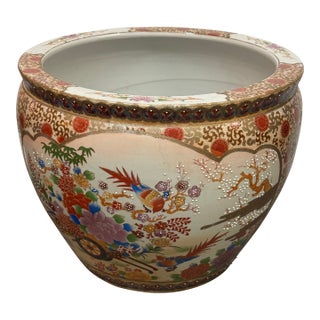 Satsuma-Style Porcelain Jardiniere, Vintage For Sale