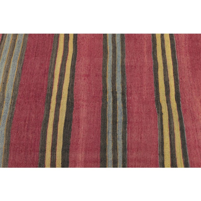 Red 1950s Traditional Red Striped Kilim Rug For Sale - Image 8 of 13