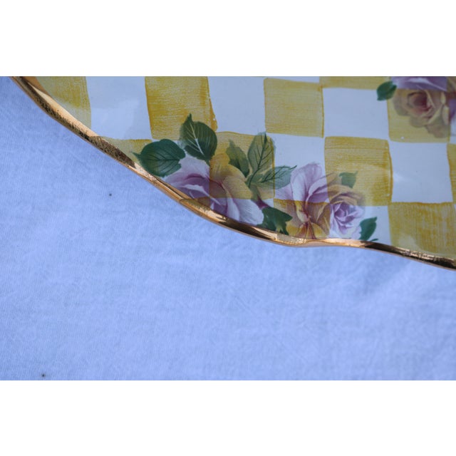 Late 20th Century MacKenzie-Childs Honeymoon Dandy Lion Yellow 16” Scalloped Platter For Sale - Image 10 of 16