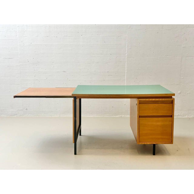 Wood Mid-Century Desk with Linoleum Top from Merz Roller, 1960s For Sale - Image 7 of 16