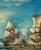 1950s J. Harvey Oil on Canvas of a 18th Century Ship Battle For Sale - Image 5 of 7