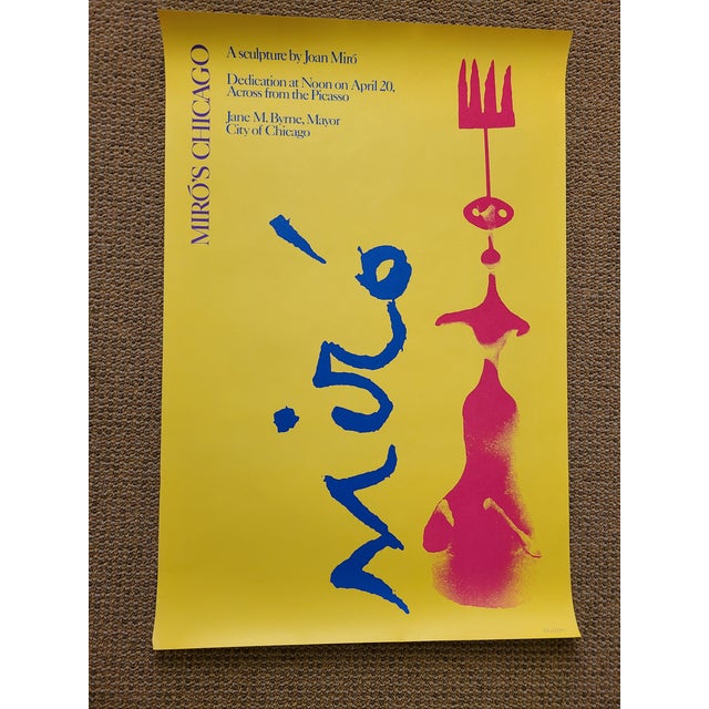A Miro Sculpture Exhibition Poster Chicago, 1981. Sculpture is by Joan Miro. Poster was made to commemorate the...
