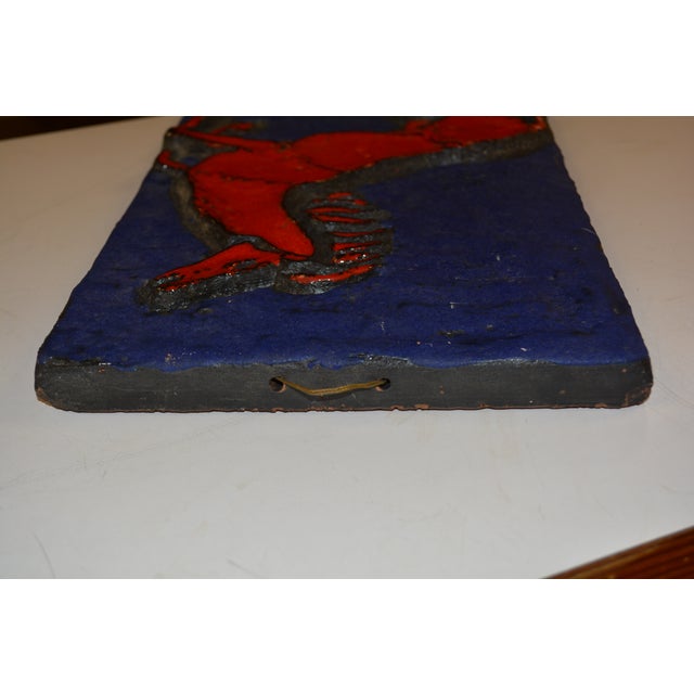Vintage Ruscha Keramik Fat Lava Blue Stone Art Wall Plate