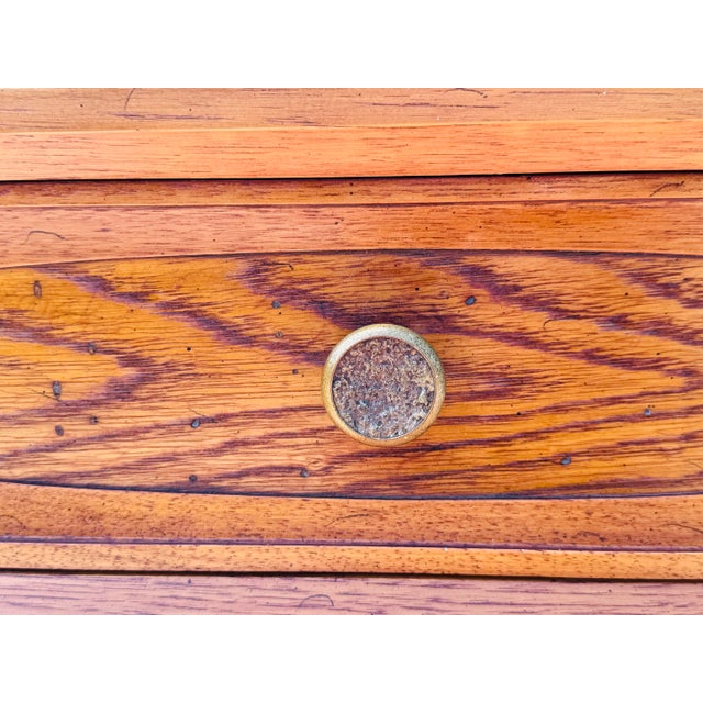 Vintage 1960s Henredon Heritage Brutalist Oak Wood 7-Drawer Dresser For Sale In Boston - Image 6 of 12