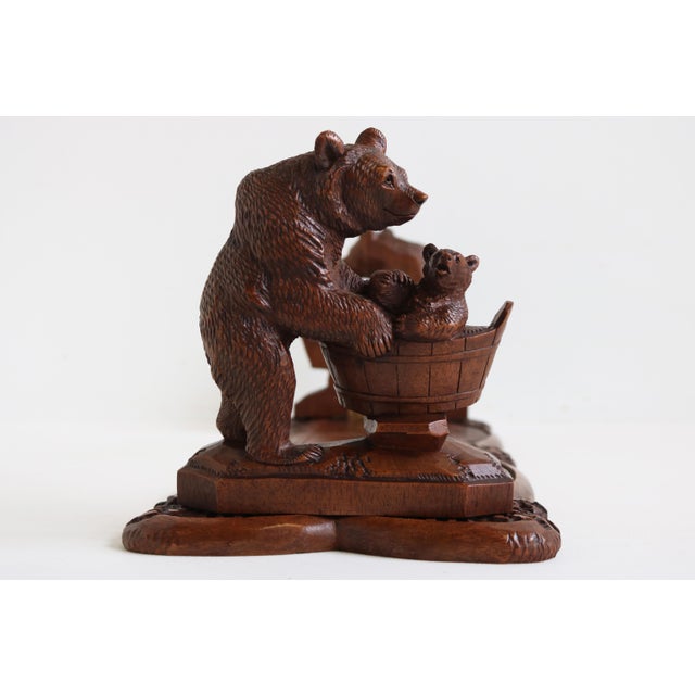 Wood Antique Black Forest Swiss Bear Adjustable Bookshelf, 1880 For Sale - Image 7 of 12