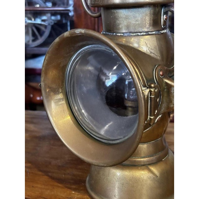 Gold Lucas Petroleum Motor Lamp For Sale - Image 8 of 11
