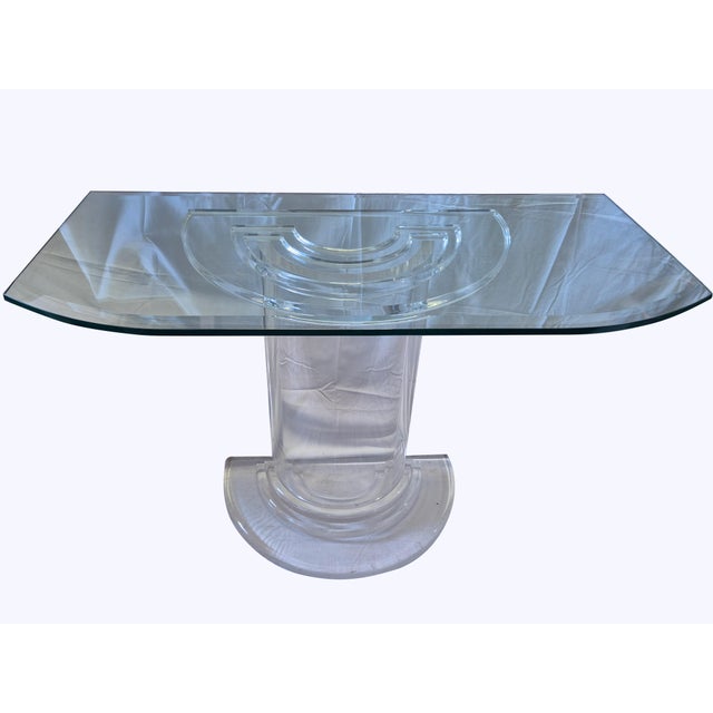 Mid-Century Design Console Table in Transparent Acrylic glass with Crystal Top, 1970s For Sale - Image 6 of 18