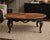 Vintage Oval Coffee Table – Bookmatched Veneer Top in Satin Walnut With Black & Gold Gilded Base – 48" W For Sale - Image 4 of 7