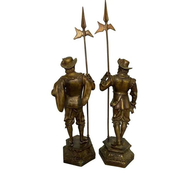 Bronze Cavalier Statues, 19th-Century, Set of 2 For Sale - Image 10 of 13
