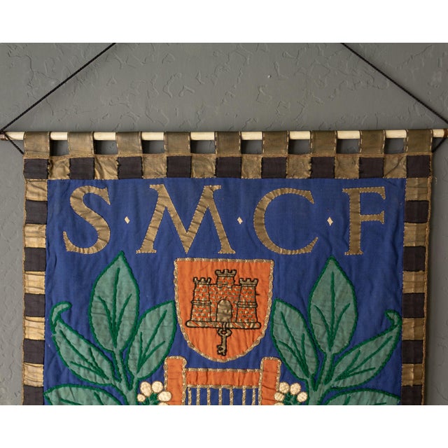 Royal Blue Antique British Music or Choral Procession Banners Orford Castle Suffolk For Sale - Image 8 of 17