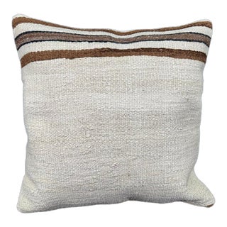Turkish Hemp Pillow Cushion Natural Beige Brown Cushion Cover 20"x20" For Sale