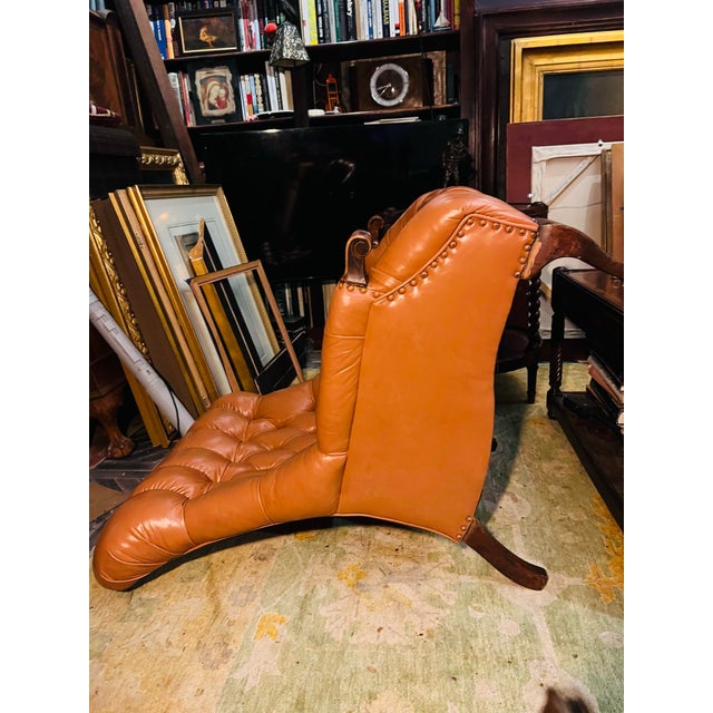 Early 21st Century A Carl Forslund Rip Can Lee Tufted Leather Arm Chair For Sale - Image 5 of 13
