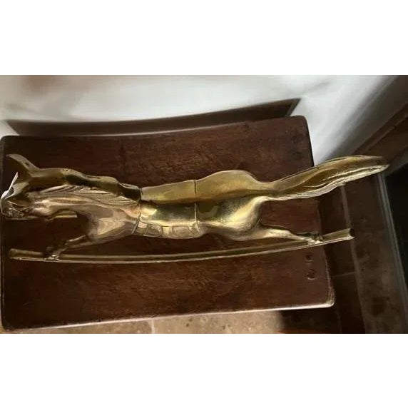 Mid 20th Century Vintage Mid 20th Century Solid Brass Extra Large Rocking Horse For Sale - Image 5 of 7