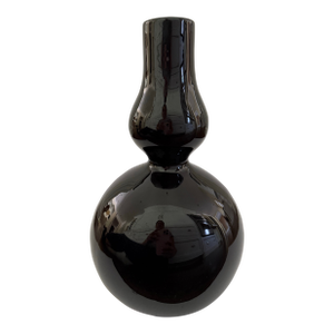 Vintage Black Gourd Shaped Vase
