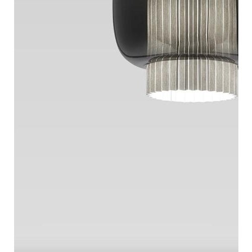 Graphite Matte-Grey Manila C Pe Celling Lamp in Steel, Glass and Fabric by Sebastian Herkner for Parachilna For Sale - Image 6 of 12