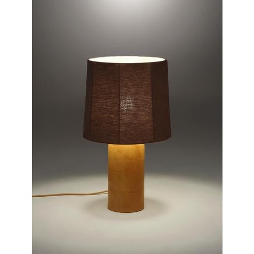 Brown Chocolate Brown Medium Sonora Linen Table Lamp by Nassi For Sale - Image 8 of 14
