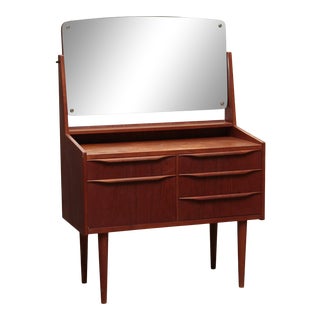 1960s Teak Vanity / Dressing Table Produced in Denmark For Sale