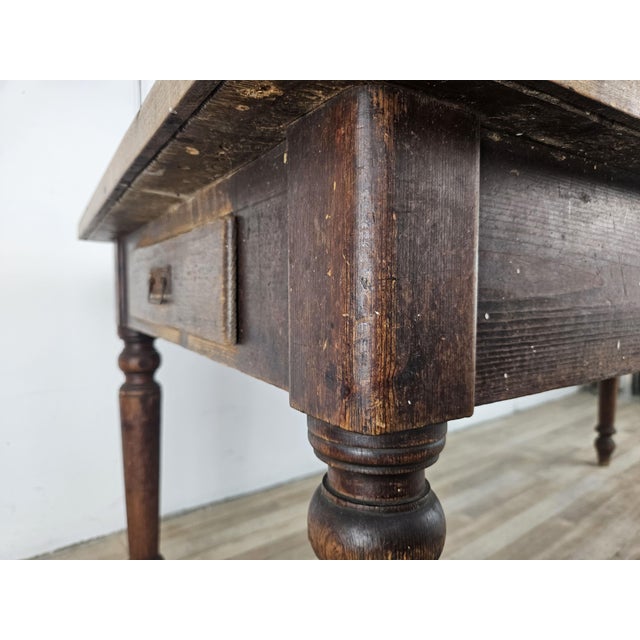 Rustic Fir Table with Mosaic Top, 1800s For Sale - Image 16 of 18