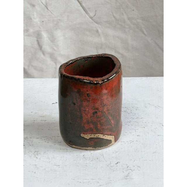 Vintage Signed Handmade Glazed Ceramic Vase For Sale - Image 4 of 6