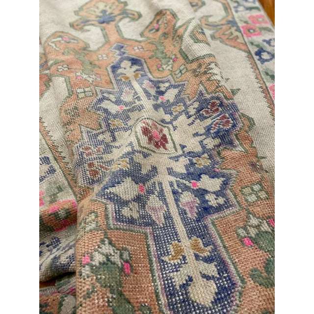 Vintage Neutral Oushak Rug For Sale - Image 11 of 12
