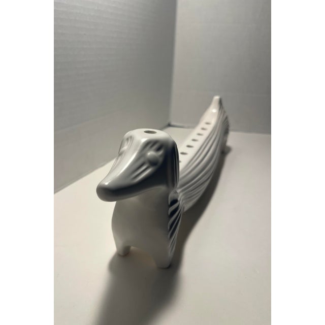 Rare Discontinued Jonathan Adler Ceramic Dachshund Menorah Stoneware Figurine For Sale - Image 4 of 8