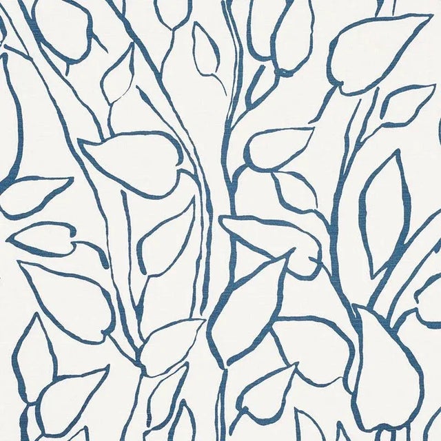 Contemporary Schumacher Solandra Vine Fabric in Blue For Sale - Image 3 of 3