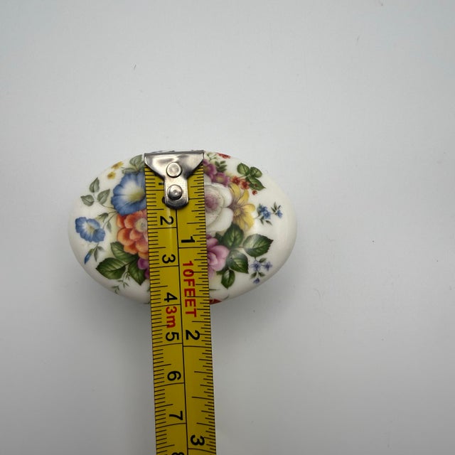 Vintage Crownford Fine Bone China Trinket Jewelry Casket Box Lid Floral England For Sale In Miami - Image 6 of 10